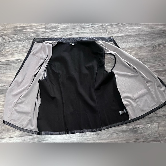 Moda women’s light gray vegan inspired leather sleeveless vest jacket XXL - Picture 6 of 6
